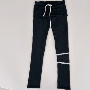 Stylish Black Leggings with White Accents